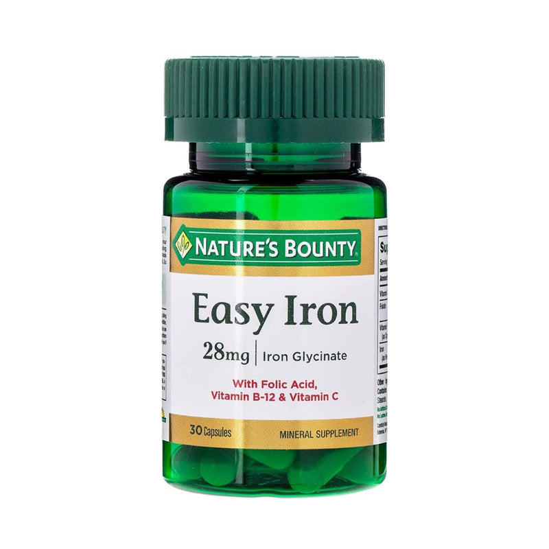 Natures Bounty Easy Iron 28mg 30 Capsules