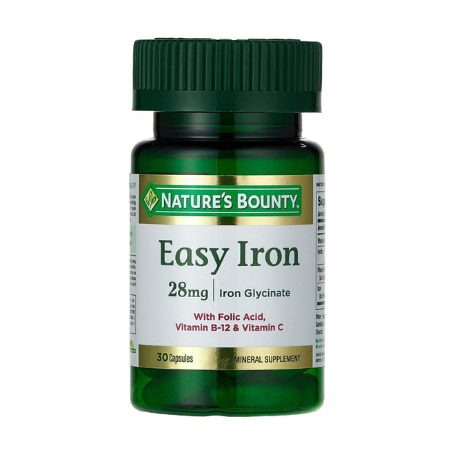 Natures Bounty Easy Iron 28mg 30 Capsules
