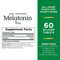 Natures Bounty Melatonin 5mg Dual Spectrum 60 Tablets