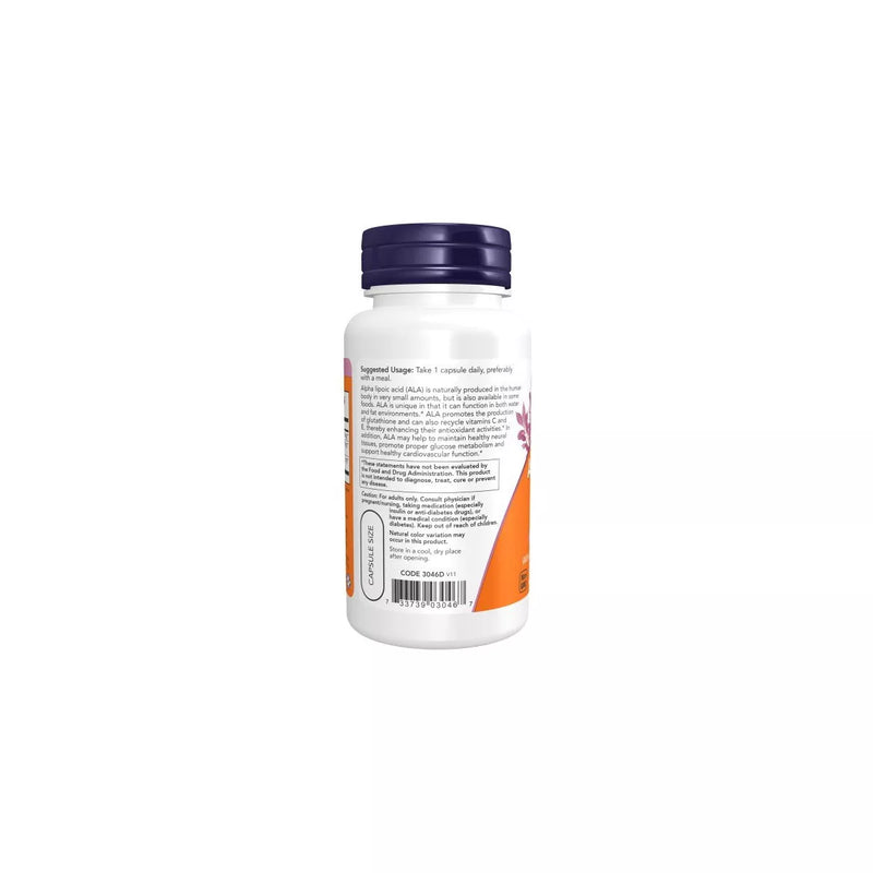 Now Alpha Lipoic Acid 600mg 60 VegeCapsules