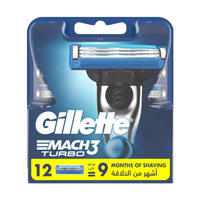 Gillette Blades Mach3 Turbo 12 Refills