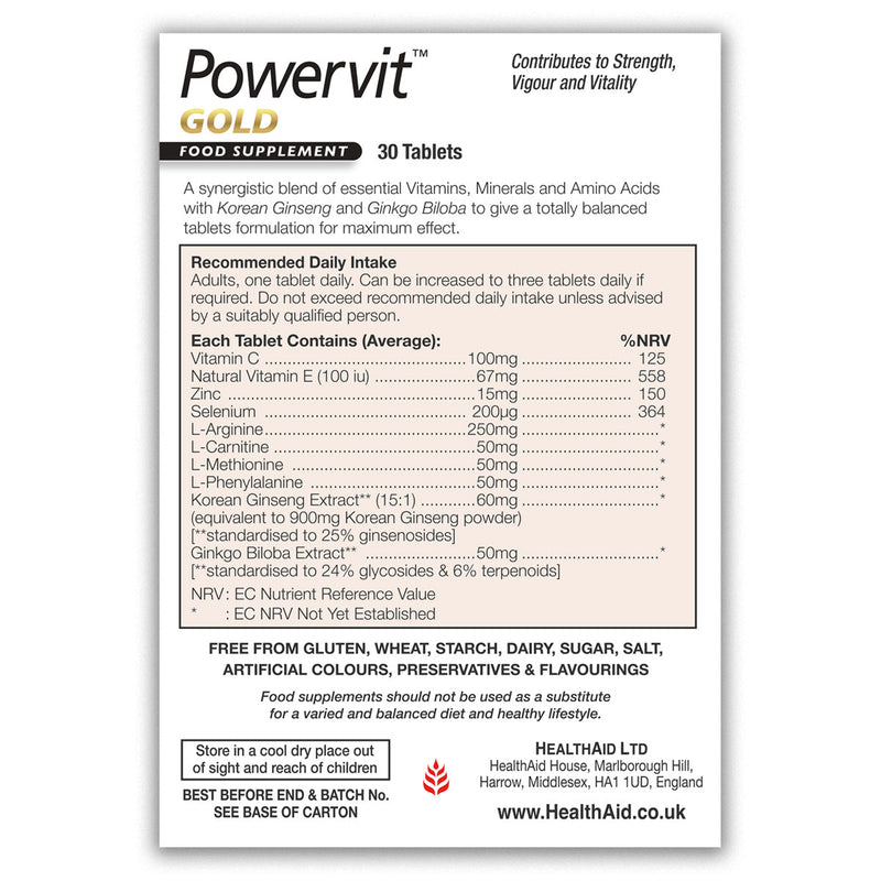 HealthAid PowerVit Gold 30 Tablets