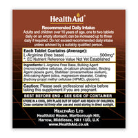 HealthAid L-Arginine 500mg 60 Tablets