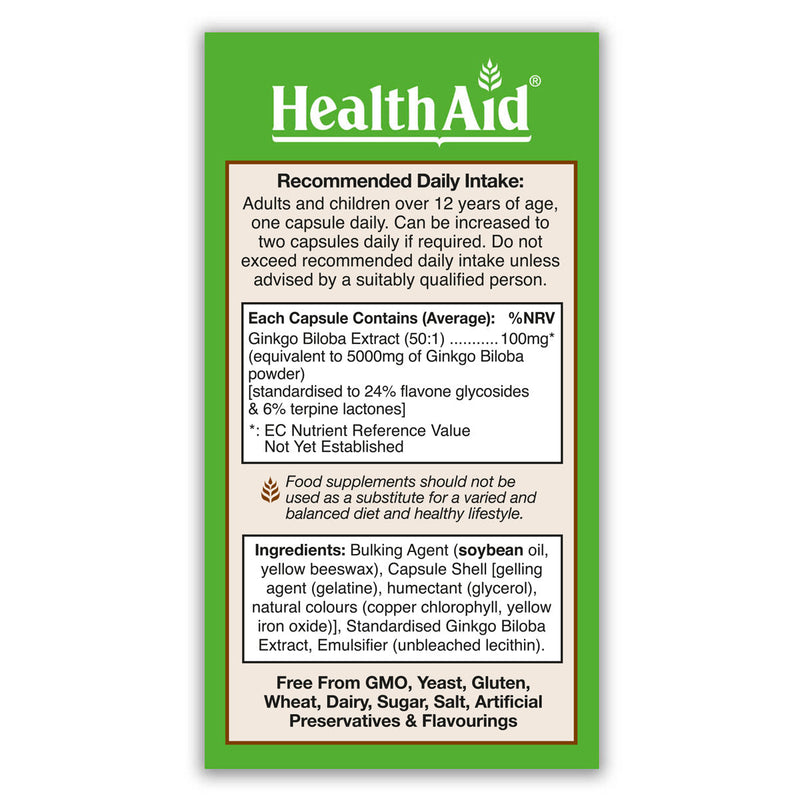 HealthAid GinkoVital 5000mg 30 Capsules