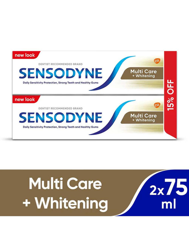 Sensodyne Toothpaste Multi Care Plus Whitening 75ml 2 Pack