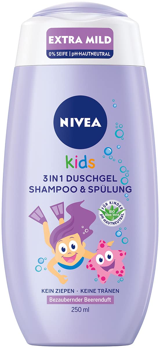 Nivea Kids 3in1 Shower Shampoo Conditioner Magic Berry Scent 250ml