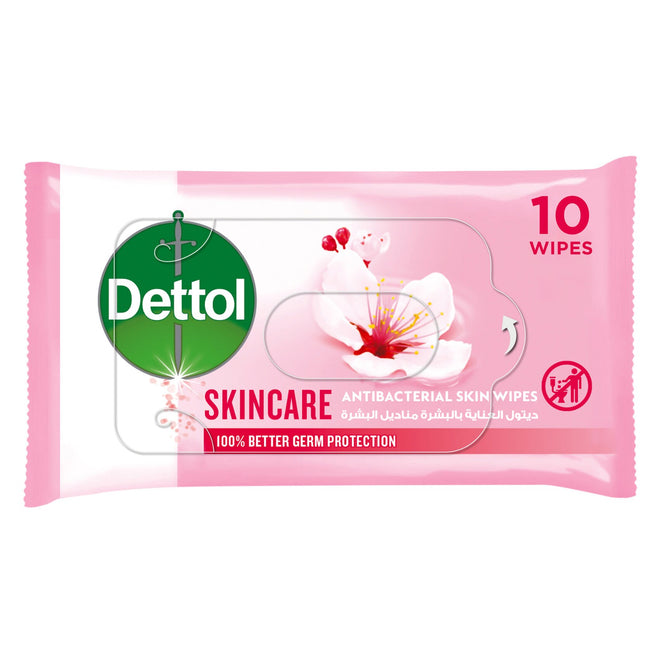 Dettol Antibacterial Skin Wipes Skincare 10 Sheets