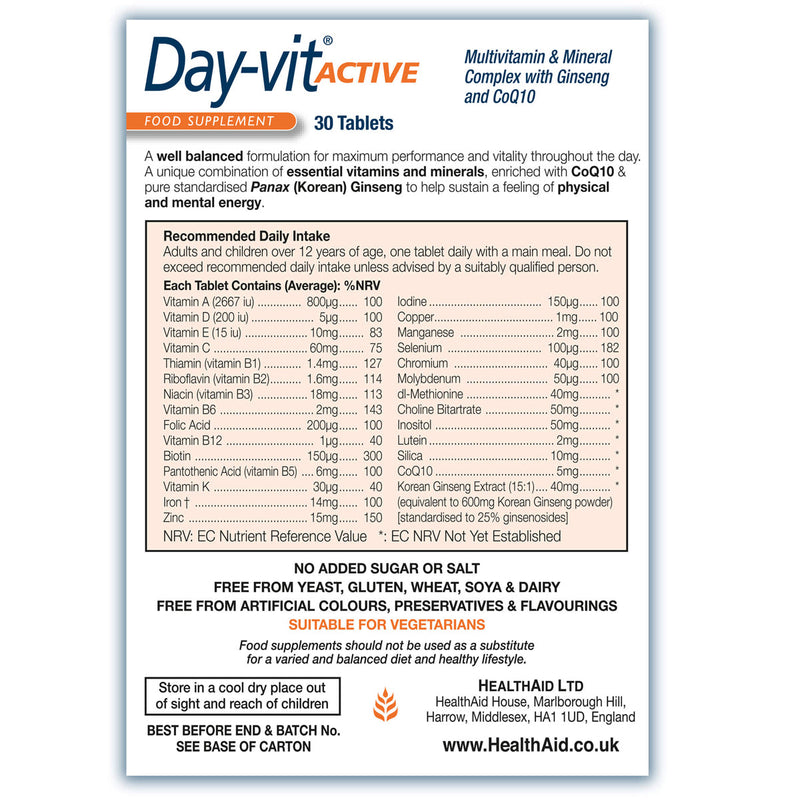HealthAid Day-Vit Active 30 Tablets