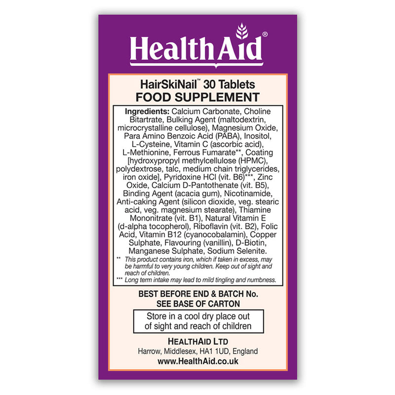 HealthAid HairSkinNail Formula 30 Tablets