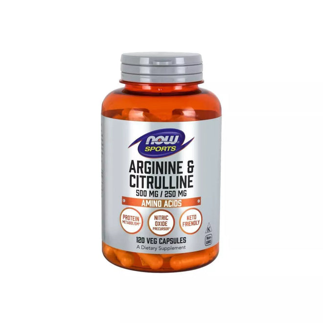 Now Arginine 500mg & Citrulline 250mg 120 VegeCapsules