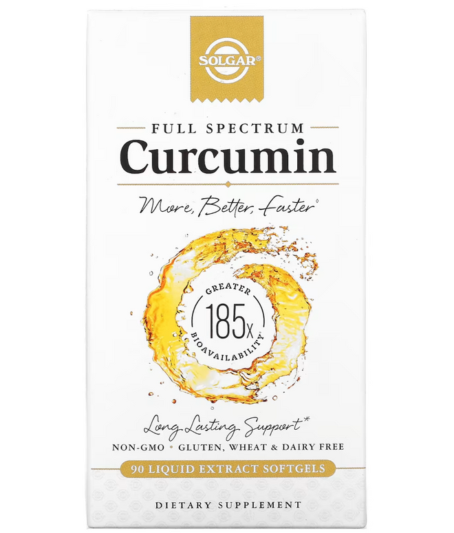 Solgar Full Spectrum Liquid Curcumin Extract 90 Softgels