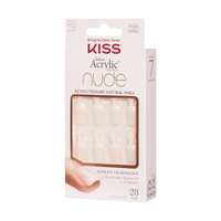 Kiss False Nails KAN01 Salon Acrylic French Nude Small 28 Count
