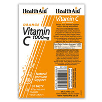 HealthAid Vitamin C 1000mg Orange  20 Effervescent Tablets