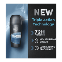 Dove Men + Care Deodorant Roll On Clean Comfort 50ml