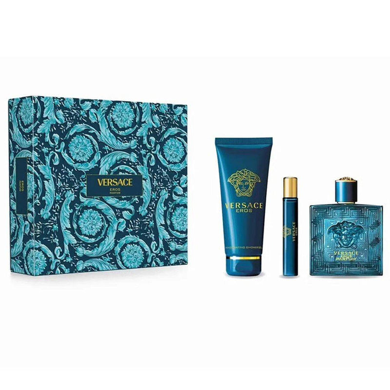 Versace Eros (M) Set Parfum 100ml + Parfum 10ml Travel Spray + Invigorating Showergel 150ml