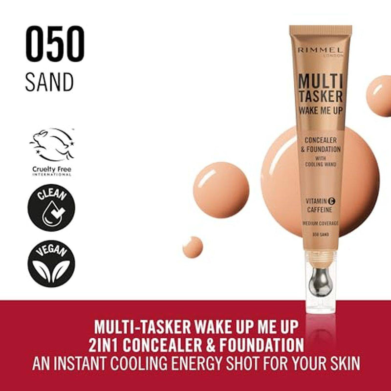 Rimmel Multi Tasker Wake Me Up Concealer & Foundation 050 Sand 20ml