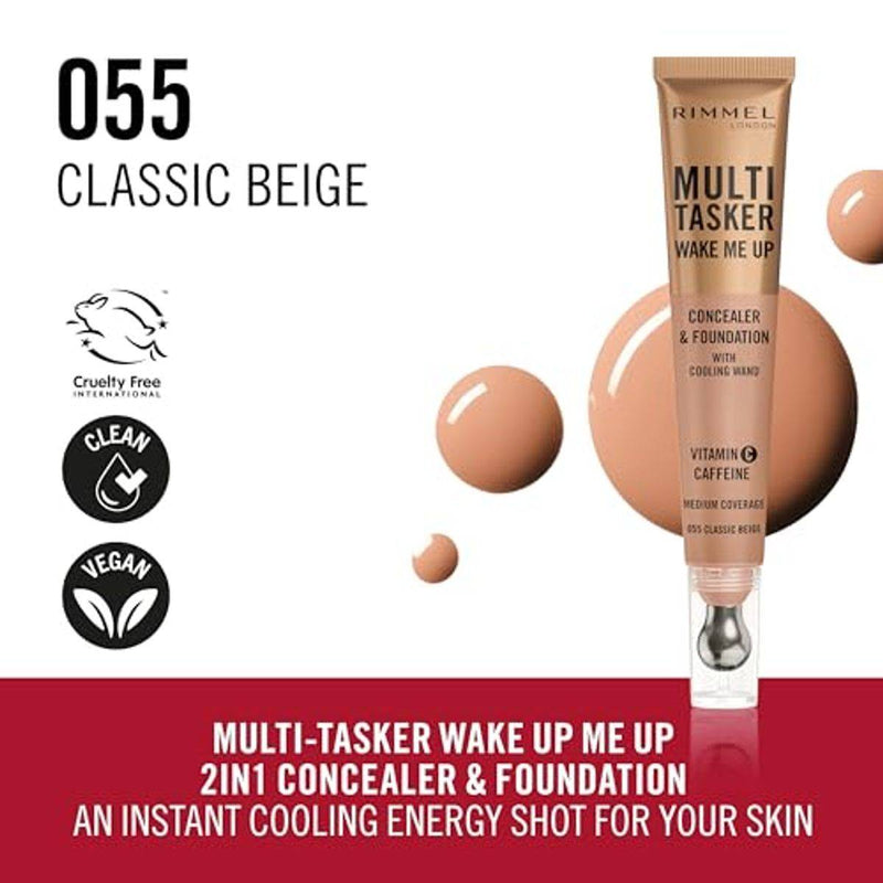 Rimmel Multi Tasker Wake Me Up Concealer & Foundation 055 Classic Beige 20ml