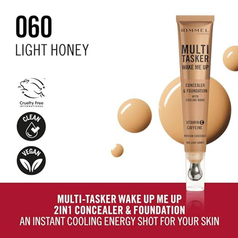 Rimmel Multi Tasker Wake Me Up Concealer & Foundation 060 Light Honey 20ml