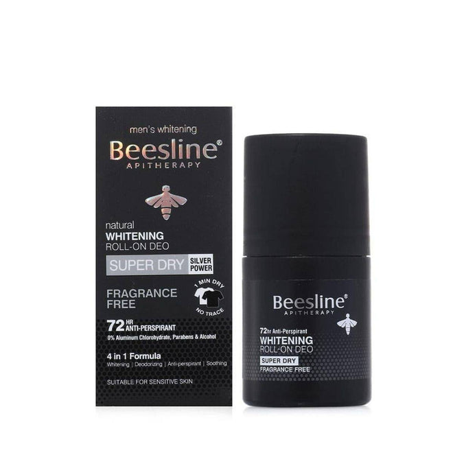 Beesline Men Deodorant Roll On Whitening Super Dry Fragrance Free 50ml
