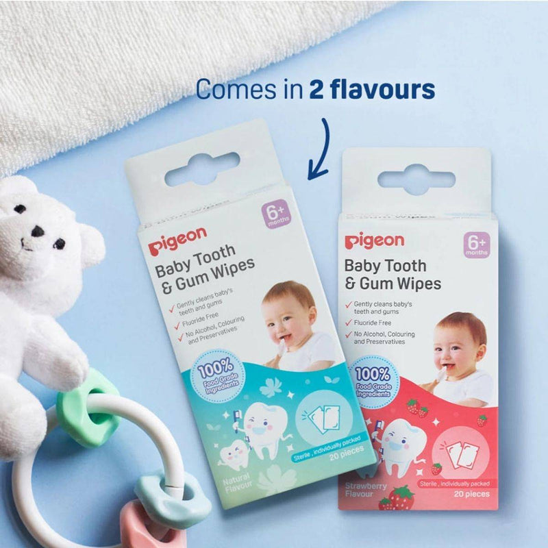 Pigeon Baby Tooth & Gum Wipes Strawberry 20 Pieces