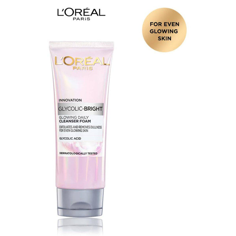 Loreal Paris Glycolic Bright Glycolic Acid Glowing Daily Cleanser Foam 100ml