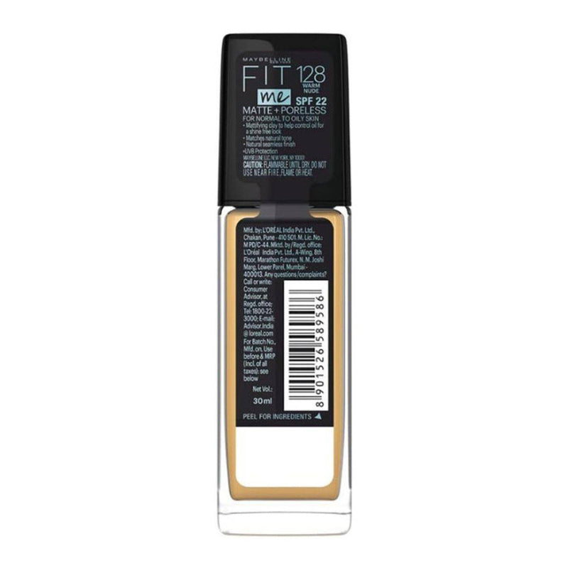 Maybelline Fit Me Matte + Poreless Liquid Foundation SPF22 128