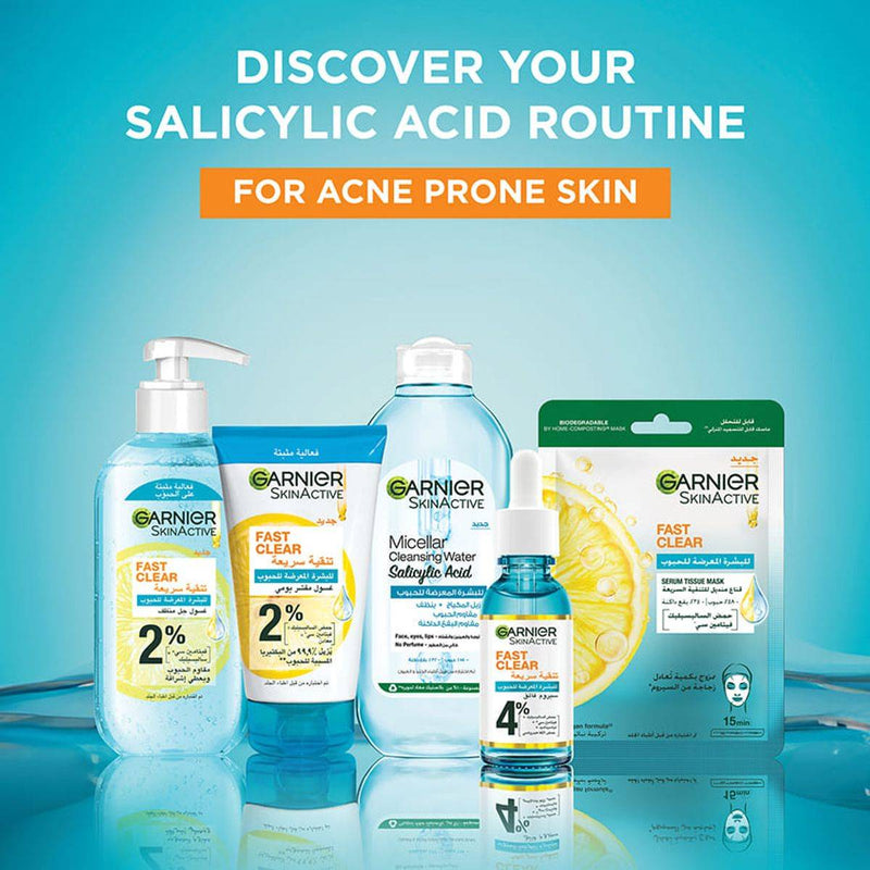 Garnier Skinactive Fast Clear Salicylic Acid Salicylic Acid 3 in 1 Face Wash 150ml
