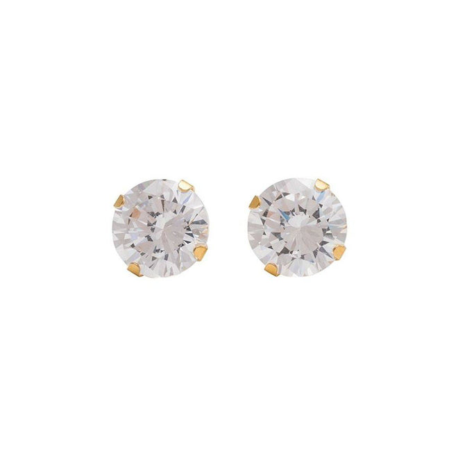 Studex Gold Plated 8mm Cubic Zirconia