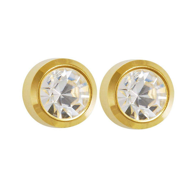 Studex Gold Plated Maxi Birthstone April Crystal Card