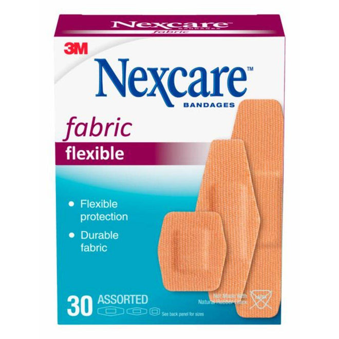 Nexcare Bandages Heavy Duty Fabric Assorted 30 Plasters
