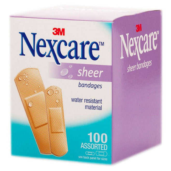 Nexcare Bandages Sheer Assorted 100 Plasters