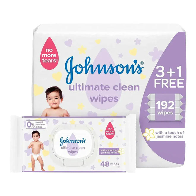 Johnsons Baby Wipes Ultimate Clean Value Pack 192 Pieces