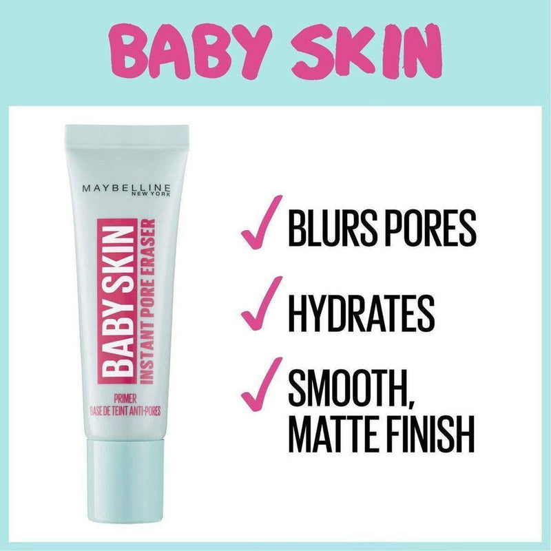 Maybelline Baby Skin Instant Pore Eraser Foundation Primer Smooth Matte Finish