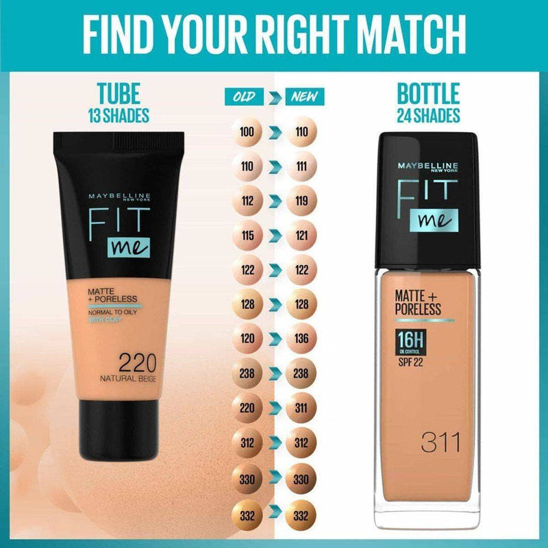 Maybelline Fit Me Matte + Poreless Liquid Foundation SPF22 110