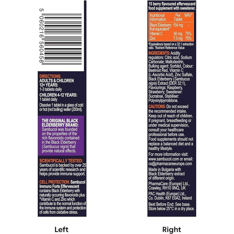 Sambucol Immuno Forte Effervescent 15 Tablets