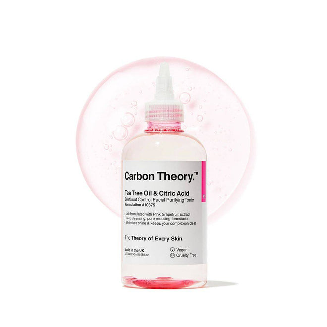 Carbon Theory Tea Tree Oil & Citric Acid Breakout Control Facial Purifying Tonic 250ml