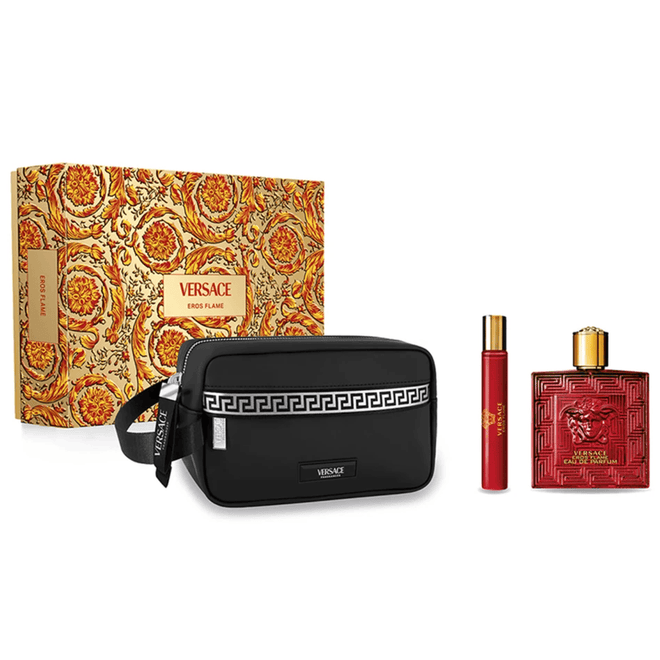 Versace Eros Flame (M) Set EDP 100ml + EDP 10ml Travel Spray + Trousse