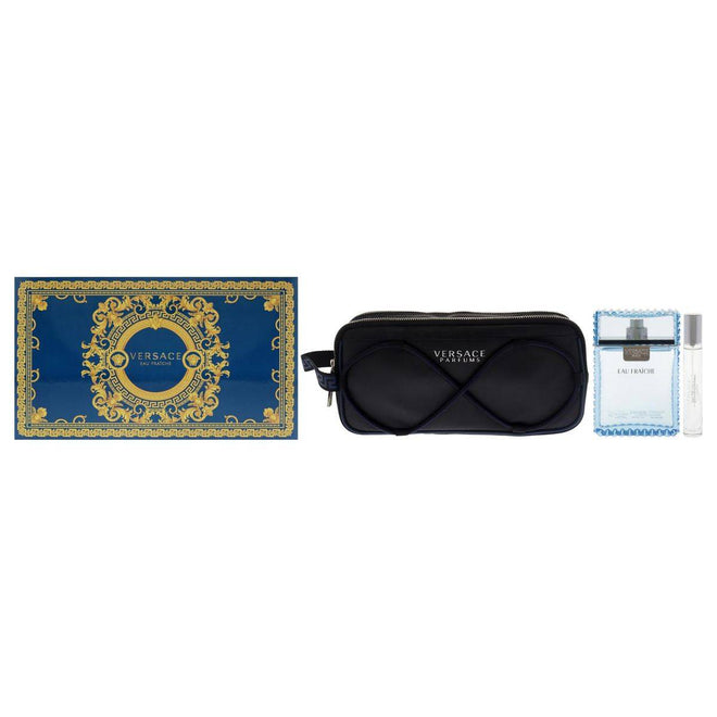 Versace Man Eau Fraiche (M) Set EDT 100ml + EDT 10ml Travel Spray + Trousse B1