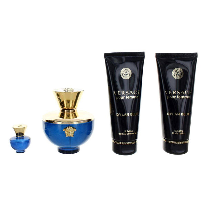 Versace Pour Femme Dylan Blue (W) Set EDP 100ml + EDP 5ml + Body Lotion 100ml + Showergel 100ml