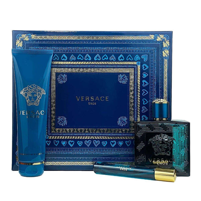 Versace Eros (M) Set EDT 100ml + EDT 10ml Travel Spray + Black Trousse