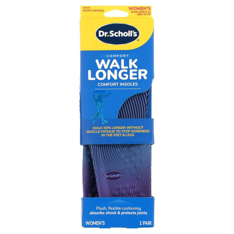 Dr Scholls Walk Longer Comfort Insoles Womens 1 Pair