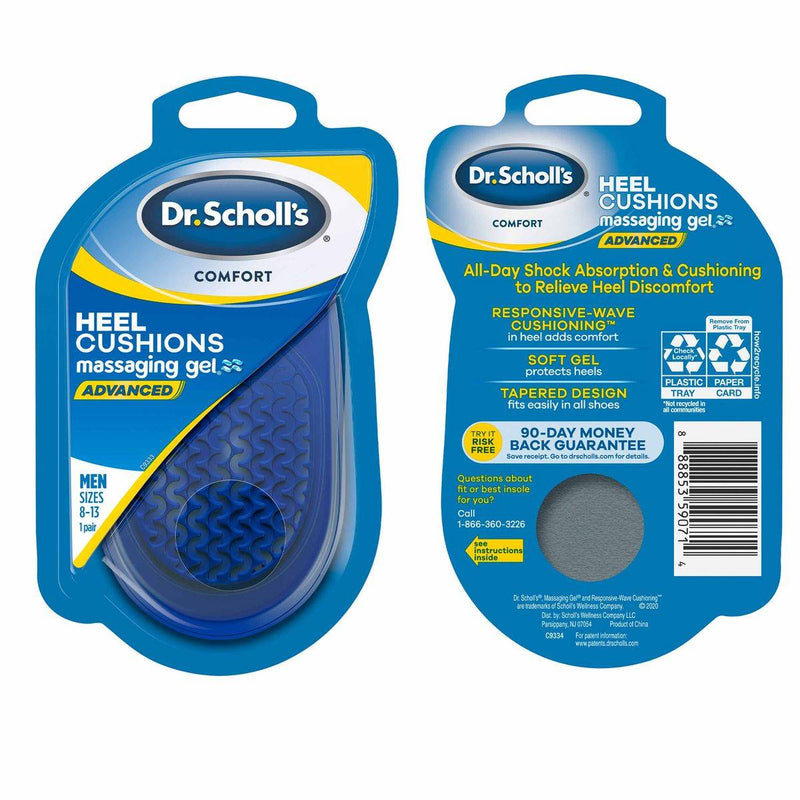 Dr Scholls Comfort & Energy with Massaging Gel Heel Cushions Mens 1 Pair
