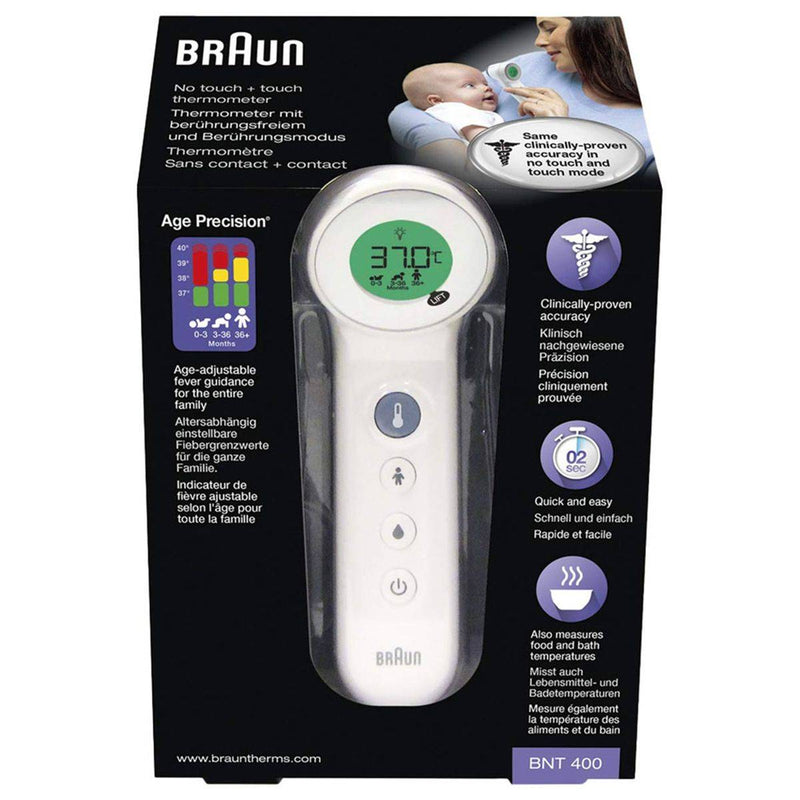 Braun Forehead Thermometer No Touch + Touch White BNT400
