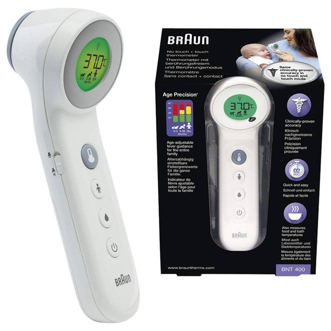 Braun Forehead Thermometer No Touch + Touch White BNT400