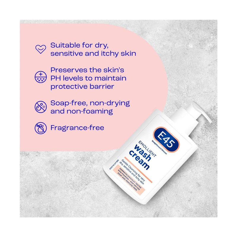 E45 Emollient Hand Wash Cream 250ml