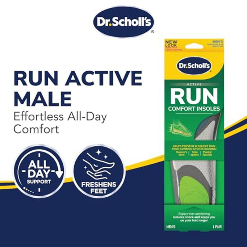 Dr Scholls Run Active Comfort Insoles Mens 1 Pair