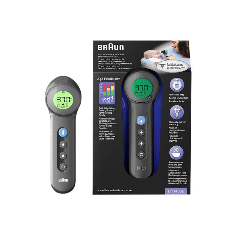 Braun Forehead Thermometer No Touch + Touch Black BNT400