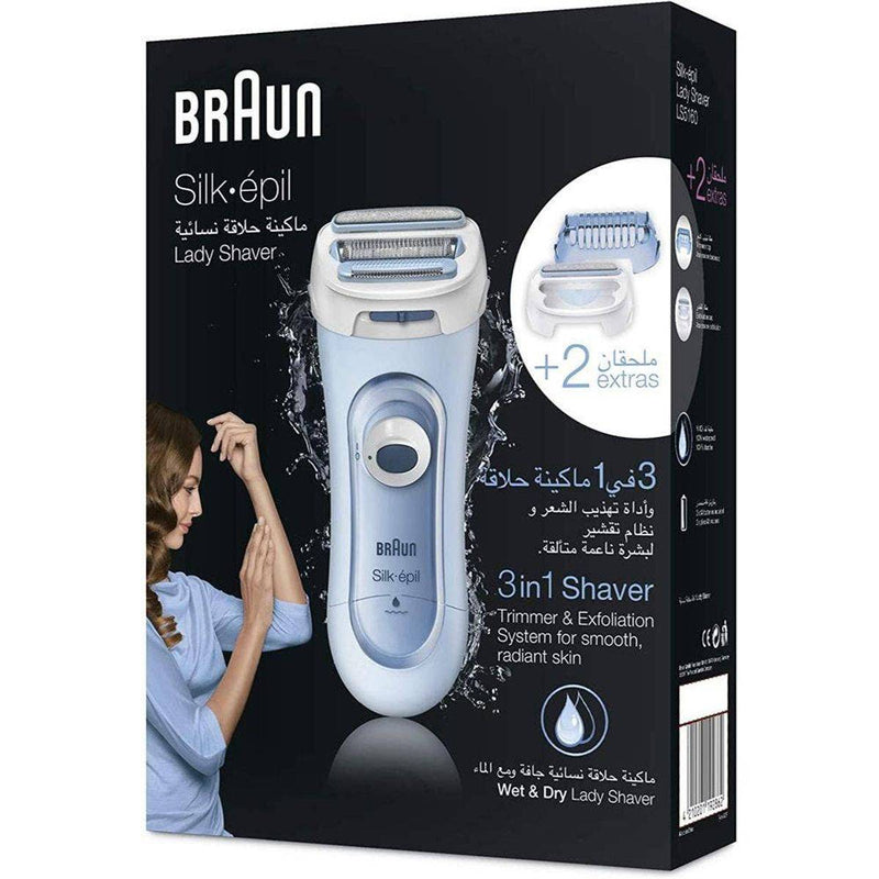 Braun Epilator Silk Epil Lady Shaver 3 in 1 Trimmer & Exfoliation System LS5160