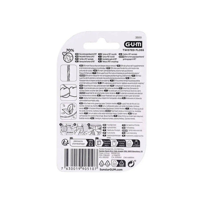 Gum Twisted Floss Waxed Minty Green Tea 30m