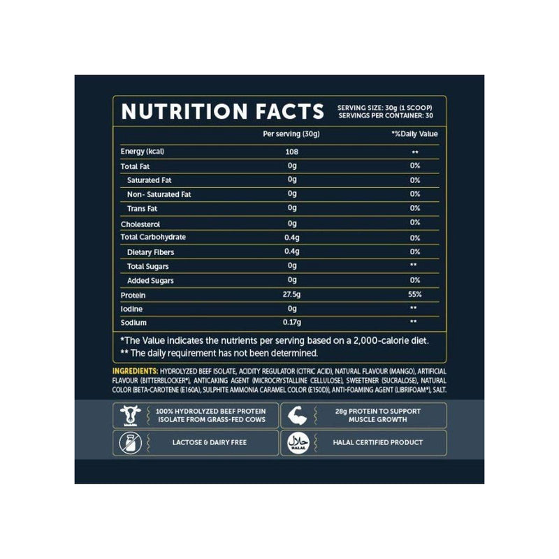 Basix Clear Beef Protein Isolate Mango 907g